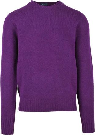 Drumohr Crew Neck Lambskin Sweater - Purple