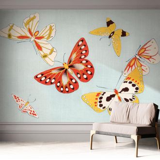 Tulup Fotomurale Adesivo Stickers - Murali Decorativo - Soggiorno Moderno - Effetto Realistico - Farfalle Artistiche 312x219 Cm
