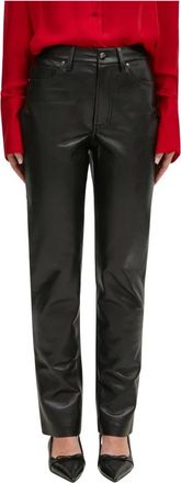 Anine Bing Bruno Pant - Dames - Broeken - Zwart - Maat: W29 Leer