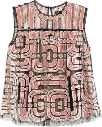 Biyan geometric-print vest - Pink