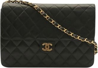 Chanel Pre-owned Vintage Schoudertas - Dames - Vintage Schoudertas - Zwart - ONE Size - Leer - Vintage