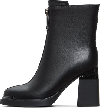 Cesare Gaspari Moderne rits haklaarzen Thrud - Zwart - Dames - Laarzen met Hak - Zwart - 40 EU - Leer - Schoenen
