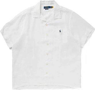 Polo Ralph Lauren Poloshirt met korte mouwen en knoopsluiting - Heren - Korte mouwen Overhemden - Wit - L - Katoen - Overhemden
