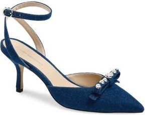 Stuart Weitzman Luella Ankle Strap Pump in Dark Blue at Nordstrom Rack, Size 9.5