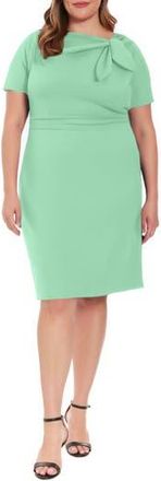 London Times Side Tie Sheath Dress in Ktyd Green at Nordstrom Rack, Size 14W