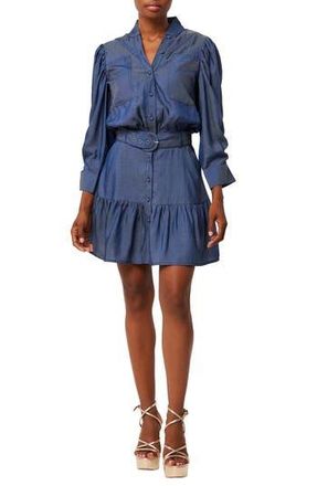 Ciebon Jaya Belted Long Sleeve Minidress in Blue at Nordstrom Rack, Size X-Small