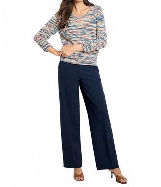 Nic+Zoe Marissa Mixed Up V-Neck Sweater In Multicolor