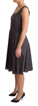 Dolce & Gabbana Womens Black Floral Cotton A-Line Stretch Dress
