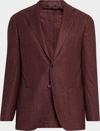 Sartorio Melange Herringbone Wool Sport Coat