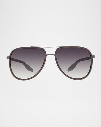 Barton Perreira Men & apos;s Cani Acetate and Titanium Aviator Sunglasses