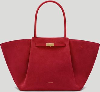 DeMellier The New York in Berry Red Suede Leather Shoulder bag