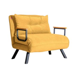 Dmora Sill&oacute;n Keoni, Silla Reclinable, Brazos, Soporte De Peso 100 Kg, 60x78x78h Cm Amarillo