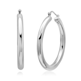 MAX + STONE Sterling Silver 50X5 MM Hoop Earrings