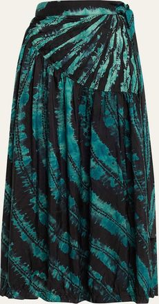 Ulla Johnson Freya Shibori Tie-Dye Midi Skirt