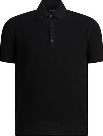 Tom Ford Silk And Cotton Pique Polo Shirt