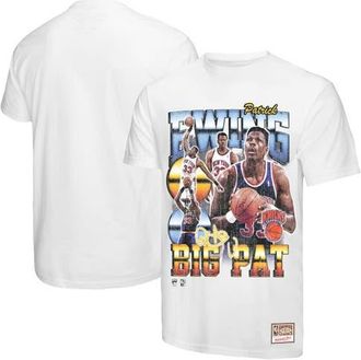 Mitchell & Ness Mens Mitchell & Ness Patrick Ewing White New York Knicks Hardwood Classics Commemorative Player Collage T-Shirt at Nordstrom, Size Xx-Large
