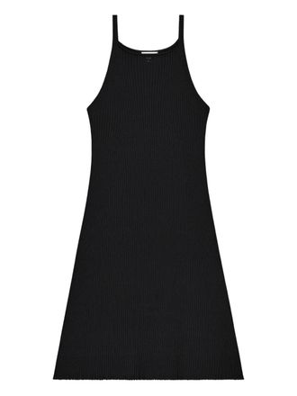 Courrèges ribbed-knit A-line dress - Zwart