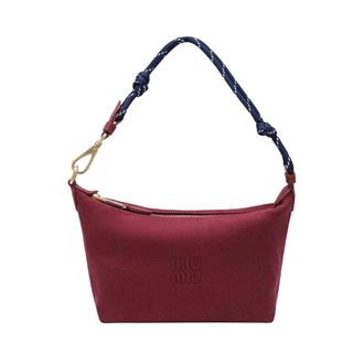 Miu Miu Tassen, Dames, Rood, ONE Size, Katoen, Gabardine Pouch