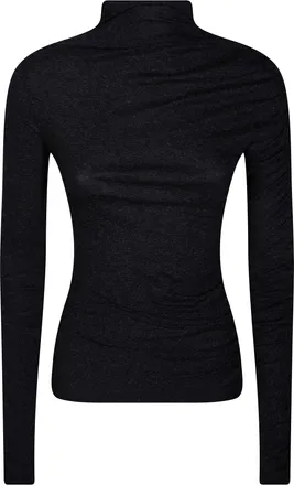 Pinko Loto Mock Neck Lightweight Ribbed Top