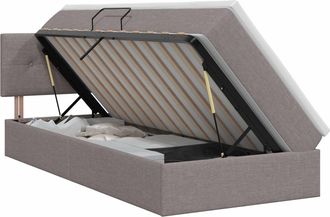 vidaXL Letto Con Contenitore E Materasso Tortora 90 X 200 Cm Velluto Vidaxl