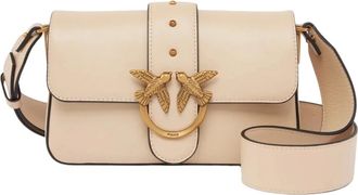 Pinko Pinko, Tassen, Dames, Beige, ONE Size, Katoen, Mini Love Bag