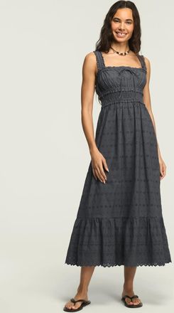 Lucky Brand Womens Schiffley Smocked Waist Midi Dress