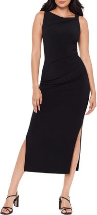 Miraclesuit Aria Ruched Asymmetric Neck Stretch Jersey Dress in Black at Nordstrom, Size X-Large
