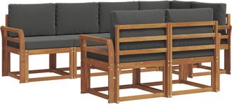 vidaXL Conjunto De Sof&aacute;s De Exterior 7 Uds. Natural Y Antracita Vidaxl