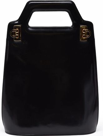 Ferragamo Wanda Hand Bag Leather - Black