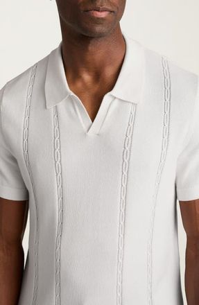 Bonobos Hudson Cotton Polo Sweater in Snow at Nordstrom, Size Xx-Large