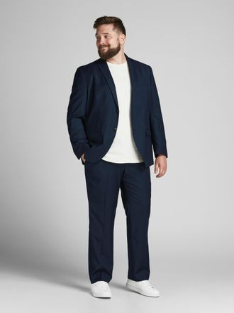 Jack & Jones Plus Size Anzug JPRFRANCO SUIT NOOS PLS, Herren, Gr. 64, N-Gr, blau (schwarz navy), Web, Obermaterial: 78% Polyester, 17% Viskose, 5% Elasthan, JACK & JONES PLU
