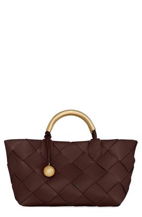 Rebecca Minkoff Mini Frankie Woven Leather Tote in Cherrywood at Nordstrom