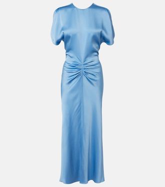 Victoria Beckham Gathered satin midi dress