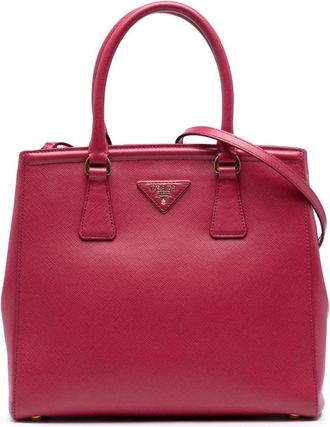 Prada Pre-owned Handbags, female, Red, Size: ONE SIZE Pre-owned Structured Leather Tote Bag
