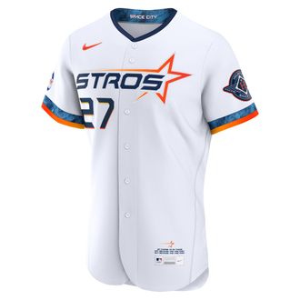 Nike Jose Altuve Houston Astros City Connect Nike Mens MLB Authentic Jersey in White | 89000D9JHU9-XZX