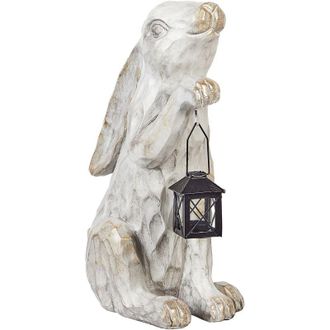 Beliani Beliani - Decorative Figurine Accent Piece MgO Easter Bunny Indoor Outdoor Garden Decoration White Gerland