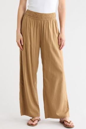 Melrose and Market Pull On Slub Pants in Tan Tiger at Nordstrom Rack, Size X-Small