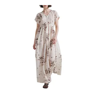 Deha Maxi Dresses, female, Beige, Size: XS Long Fluid Crinkled Viscose Dress
