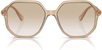 Swarovski 57mm Gradient Octagonal Sunglasses in Opaline Light Brown /Grey at Nordstrom
