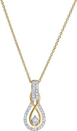 LuvMyJewelry Aveline 14K Gold Diamond Pendant - 0.13 ct