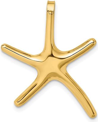 Diamond2Deal 14k Gold Polished Starfish Chain Slide Pendant