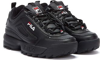 Fila Fila Disruptor II Premium Leather Black/White Red Trainers - UK 8.5