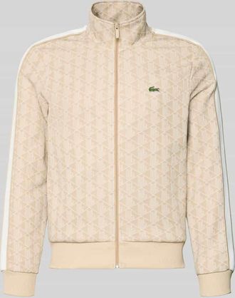 Lacoste Regular Fit Sweatjacke mit Baumwoll-Anteil in Offwhite, Gr&ouml;&szlig;e XXXL