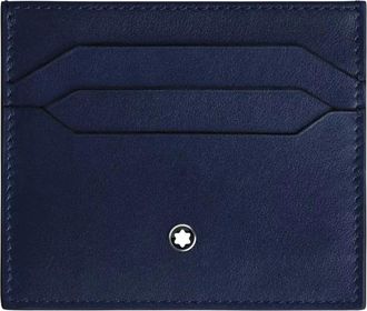 Montblanc Wallets & Cardholders, male, Blue, Size: ONE SIZE Card Holder 6cc in Meisterst&uuml;ck Leather