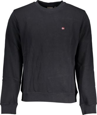 Napapijri Zwarte trui met lange mouwen en geborduurd logo - Heren - Sweatshirts - Zwart - L - Hoodies & sweatvesten