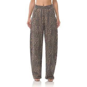 AFRM Ryan Cotton Barrel Sweatpants in Olive Leopard at Nordstrom Rack, Size X-Large