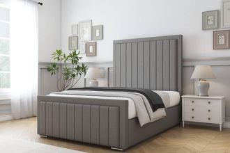 Comfort Beds Arizona Dumfries Bed Frame - 50 Upholstered Headboard in Light Grey | Size: Super King