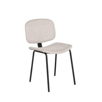 Koketto Home Silla tapizada beige con asiento y respaldo curvo