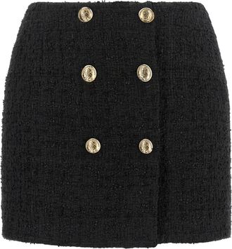 Balmain Minirok - Dames - Korte rokken - Zwart - S - Katoen - Rokken