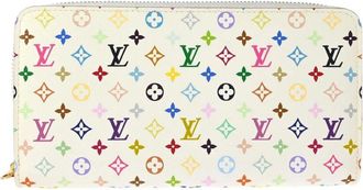 Louis Vuitton x Takashi Murakami Portafoglio in tela con monogramma Multicolor 2012 - Bianco